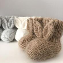 La Bebe™ Lambswool Natural Eco Socks/Booties Art.236716 Natural wool socks/boots for newborns