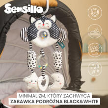 BLACK & WHITE TRAVEL TOY KITTEN