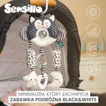 BLACK&WHITE TRAVEL TOY ELEPHANT