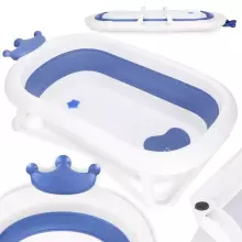 Baby bath folding Springos SB0058 40 L blue-white portable with plug