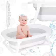 Baby bath portable Springos SB0059 40 L white-grey folding with plug