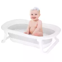 Baby bath portable Springos SB0059 40 L white-grey folding with plug