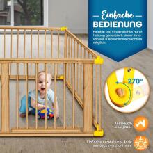 Kidu® Wood Playpen XXL  Art.237353 Black