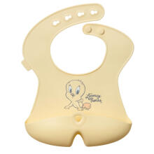 Looney Tunes by b.box Roll-up silicone bib with an open pocket - a soft bib for children and babies