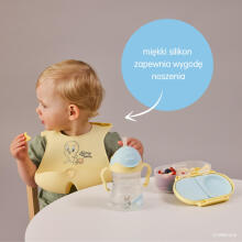 Looney Tunes by b.box Roll-up silicone bib with an open pocket - a soft bib for children and babies
