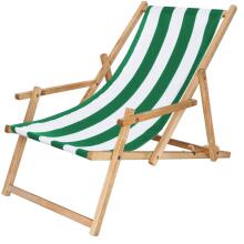 Folding garden chair Springos DC006 DSWLG, impregnated, green-white fabric