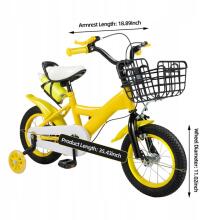 Kids Bike Wheels Collas 12' Yellow Art.238297  Bērnu divritenis (velosipēds) ar palīgriteņiem