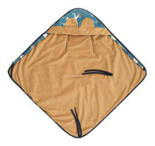Velvet carry-cot swaddle blanket – CARAMEL BEARS