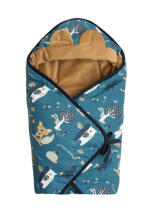 Velvet carry-cot swaddle blanket – CARAMEL BEARS