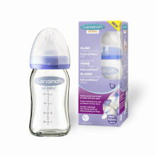 Lansinoh GLASS Feeding Bottle with NaturalWave® Teat  Art.77240 Glass Feeding Bottle 160 ml + Teat Natural/Wave