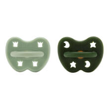 Hevea Natural Rubber Pacifier Round Art.239423 Moss Green/Deep Forest Natural anatomical 3-36 month
