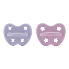 Hevea Natural Rubber Pacifier Round Art.239424 Dusty Violet/Orchid Anatomiskā/ortopēdiskā lateksa māneklītis 3-36 mēn,2 gab
