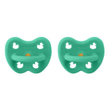 Hevea Natural Rubber Pacifier Round Art.239427 Pop Of Green Anatomiskā/ortopēdiskā lateksa māneklītis 3-36 mēn,2 gab
