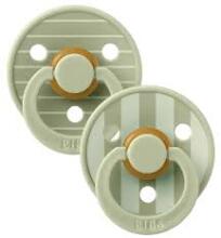 Bibs Studio Limited Colour Round Art.239674 Pin Sage Mix Pacifier, 100% natural  6-18  (2pcs)