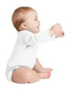 La Bebe™ NO Baby Body Art.239963 White 100% soft cotton long sleeve bodysuit