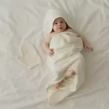 Bocialand Bath Towel  Art.BOC0220 Bear  Махровое полотенце с капюшоном 100x100см.