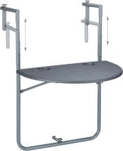 Relaxdays Folding Balcony Hanging Table Art.240629 Adjustable 2 Drink Holders Railing Table Grey