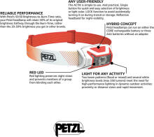 Petzl ACTIK CORE, LED gaisma (sarkana)