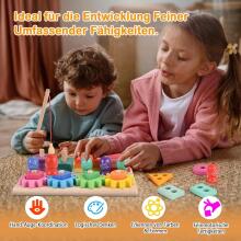 Wooderma Montessori Toy 3 in 1 Art.241381 Koka puzle Montessori