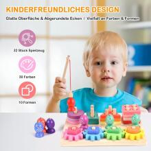 Wooderma Montessori Toy 3 in 1 Art.241381 Koka puzle Montessori