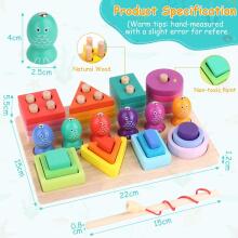 Montessori Toy 3 in 1 Art.241383 Koka puzle Montessori