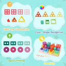 Montessori Toy 3 in 1 Art.241383 Koka puzle Montessori