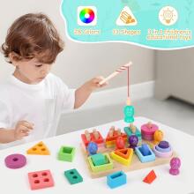 Montessori Toy 3 in 1 Art.241383 Koka puzle Montessori