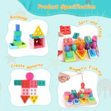 Montessori Toy 3 in 1 Art.241383 Koka puzle Montessori