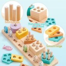 Atoylink Montessori Toy 3 in 1 Art.241383 Koka puzle Montessori