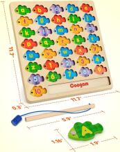Coogam Magnetic Alphabet Numbers Fishing Game Art.241386 Koka puzle Montessori Abēce