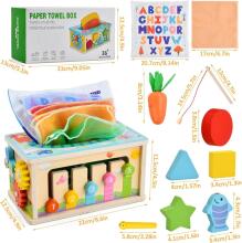 Focenat Montessori Wooden Toy 9-in-1 Art.241410    Деревянный пазл Монтессори