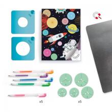 Drawing and colouring - Spirals - 10 themes block