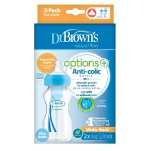 Dr.Browns WB92602 Wide neck bottle 270 ml PP OPTIONS PLUS 2 PACK blue