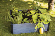 Edging for square flower bed Maple Square 106x106x32cm grey