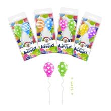 Birthday Fun - mini stick candle balloons, set of 2, 4 assorted