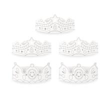 Craft & colouring crowns, incl. diamond stickers & coloured pencils