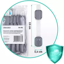 Ricokids Strap Lock Art.798101 Drawer/refrigerator protection,6 psc