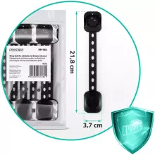 Ricokids Strap Lock Art.7798202 Black  Drawer/refrigerator protection,6 psc