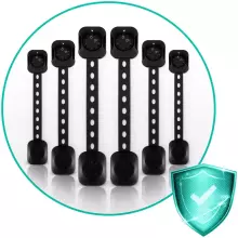 Ricokids Strap Lock Art.7798202 Black  Drawer/refrigerator protection,6 psc