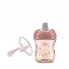 180622 NO-SPILL CUP WITH HARD SPOUT 200ML 6+ PINK