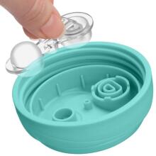180660 NO-SPILL CUP, MOUTHPIECE, STRAW SHAPE, 12+, TURQUOISE