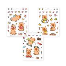 Capybara Happy Life - Sticker set, 26 pieces, 3 assorted