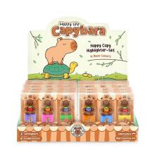 Capybara Happy Life - Happy Capy highlighters, set of 3, 2 assorted