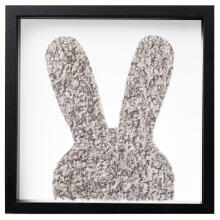 Room Accesories Art.246380 Decorative wall art in frame  "Bunny" – fluffy textile panel for kids' room