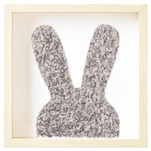 Room Accesories Art.246380 Decorative wall art in frame  "Bunny" – fluffy textile panel for kids' room