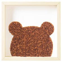 Room Accesories Art.246381 Decorative wall art in frame  "Bear" – fluffy textile panel for kids' room