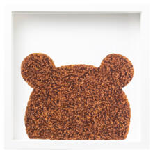 Room Accesories Art.246381 Decorative wall art in frame  "Bear" – fluffy textile panel for kids' room