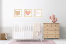 Room Accesories Art.246383 Decorative wall art in frame  "Moon" – fluffy textile panel for kids' room
