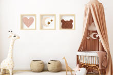 Room Accesories Art.246385 Decorative wall art in frame "Cloud" – fluffy textile panel for kids' room