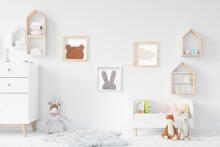 Room Accesories Art.246386 Decorative wall art in frame "Mini teddy bear" – fluffy textile panel for kids' room